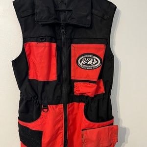 Elite K9 Dog Training Vest Black and Red M